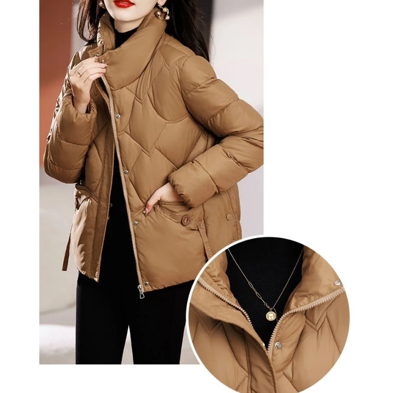 Amareta - Dames Gewatteerd Pufferjack | Elegante Winterjas met Rits | Donsjas Dames