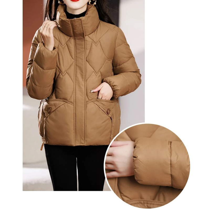 Amareta - Dames Gewatteerd Pufferjack | Elegante Winterjas met Rits | Donsjas Dames