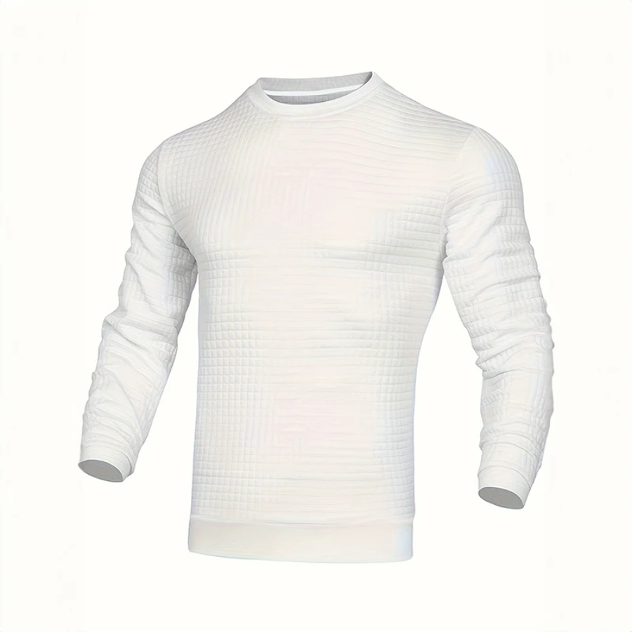 Nuchter - Heren Trui Textuur, Ronde Hals Sweater, Stijlvolle Slim Fit Pullover