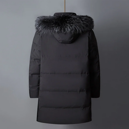 Almbron - Heren Parka Winterjas met Afneembare Bontkraag en Lang Model