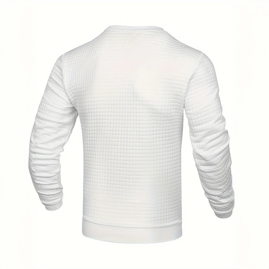 Nuchter - Heren Trui Textuur, Ronde Hals Sweater, Stijlvolle Slim Fit Pullover