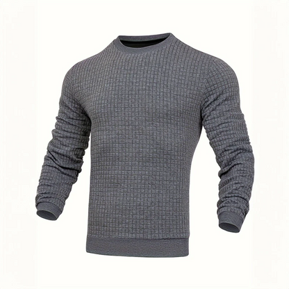 Nuchter - Heren Trui Textuur, Ronde Hals Sweater, Stijlvolle Slim Fit Pullover