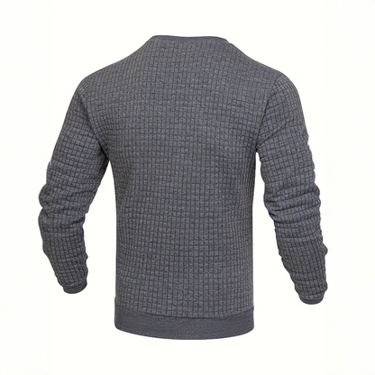 Nuchter - Heren Trui Textuur, Ronde Hals Sweater, Stijlvolle Slim Fit Pullover