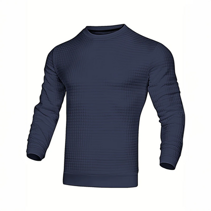 Nuchter - Heren Trui Textuur, Ronde Hals Sweater, Stijlvolle Slim Fit Pullover