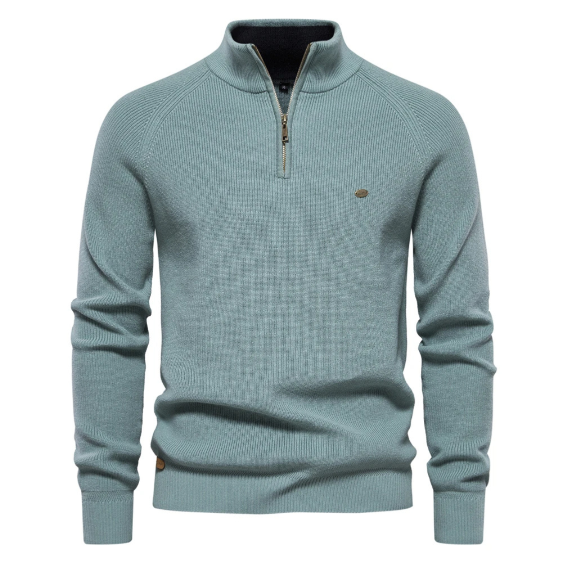 Breisum - Heren Half-Zip Pullover Trui, Premium Katoen Breiwerk, Heren Trui