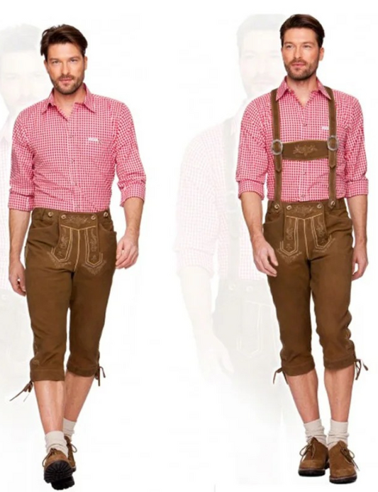 AlpHose - Lederhosen Heren met Kniebroek en Bretels - Beierse Kleding