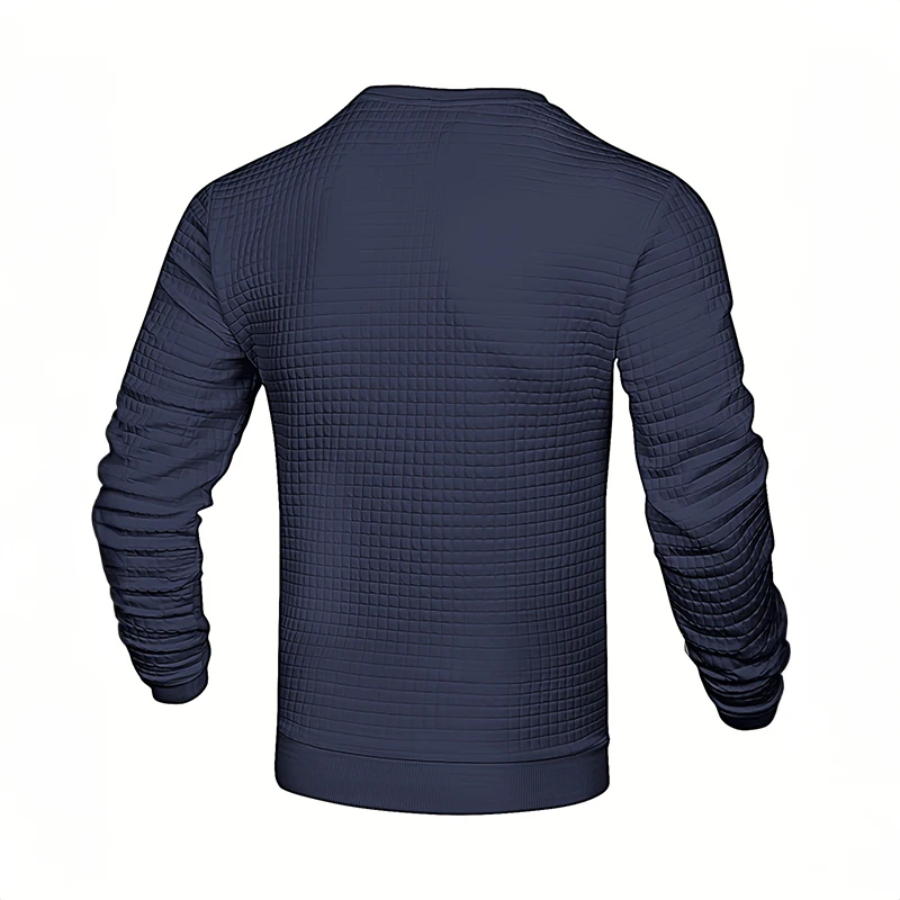 Nuchter - Heren Trui Textuur, Ronde Hals Sweater, Stijlvolle Slim Fit Pullover