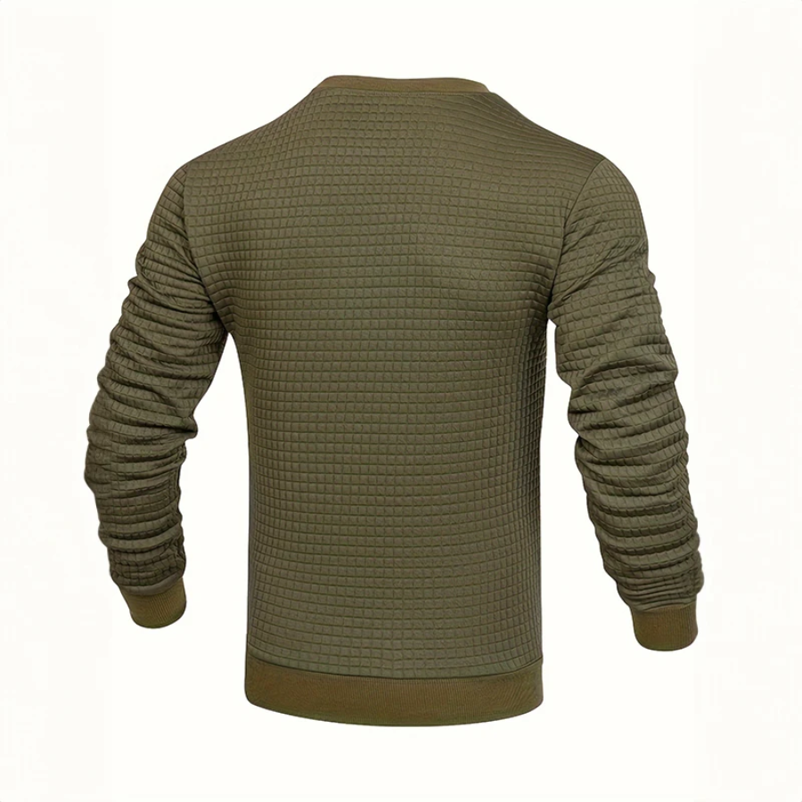 Nuchter - Heren Trui Textuur, Ronde Hals Sweater, Stijlvolle Slim Fit Pullover