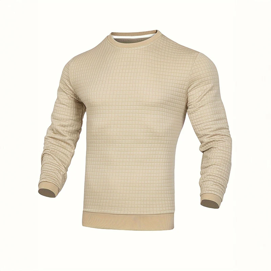 Nuchter - Heren Trui Textuur, Ronde Hals Sweater, Stijlvolle Slim Fit Pullover