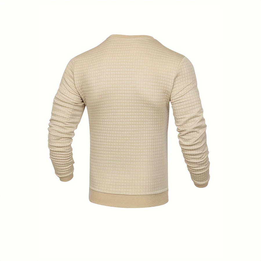 Nuchter - Heren Trui Textuur, Ronde Hals Sweater, Stijlvolle Slim Fit Pullover