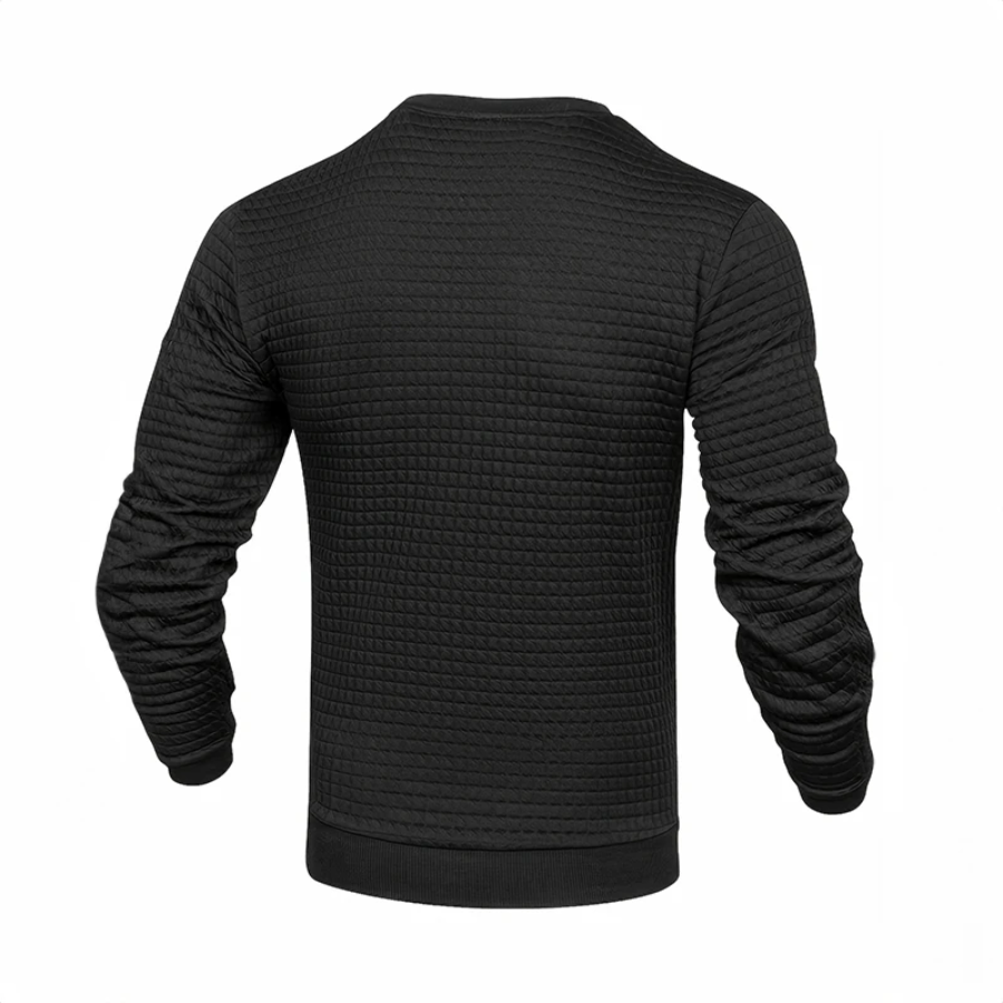 Nuchter - Heren Trui Textuur, Ronde Hals Sweater, Stijlvolle Slim Fit Pullover